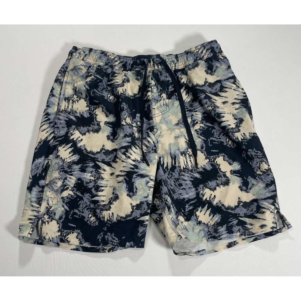 BYLT Coastal Board Shorts Large Gray Black Abstract Lightweight Pockets Swim